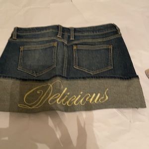 Mini Denim Skirt With 4” Reversed Hem Front/ Back